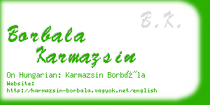 borbala karmazsin business card